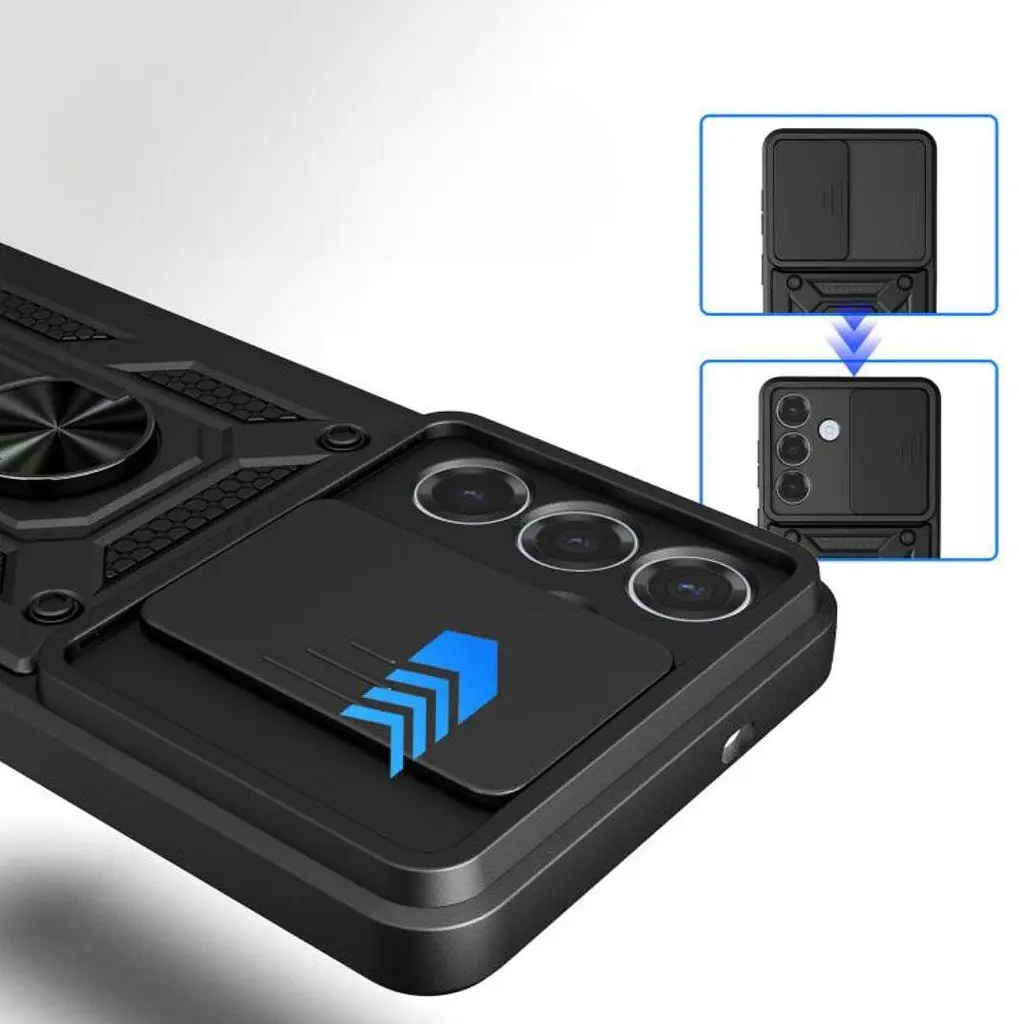 Чехол Primo Shockproof для Samsung Galaxy S26 (SM-S942) противоударный, с подставкой и шторкой камеры Black - фото 7