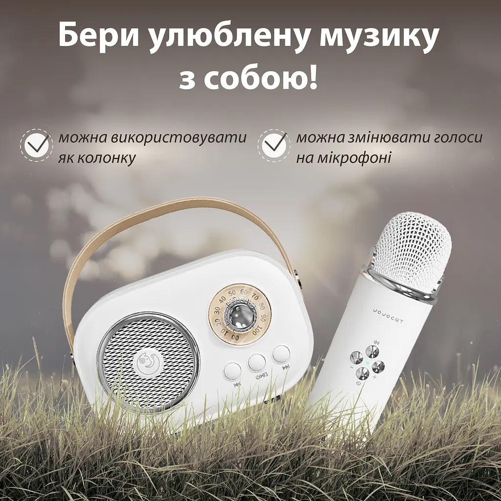 Портативная колонка с микрофоном Smart X C20W Platinum C-20 BT/TF/USB/FM с влагозащитой 5 Вт, белая - фото 4