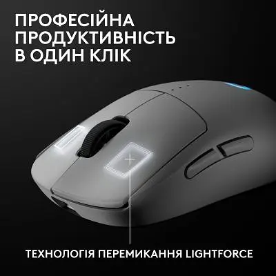 Комп'ютерна мишка Logitech G Pro 2 Lightspeed Wireless White (910-007302) - фото 7
