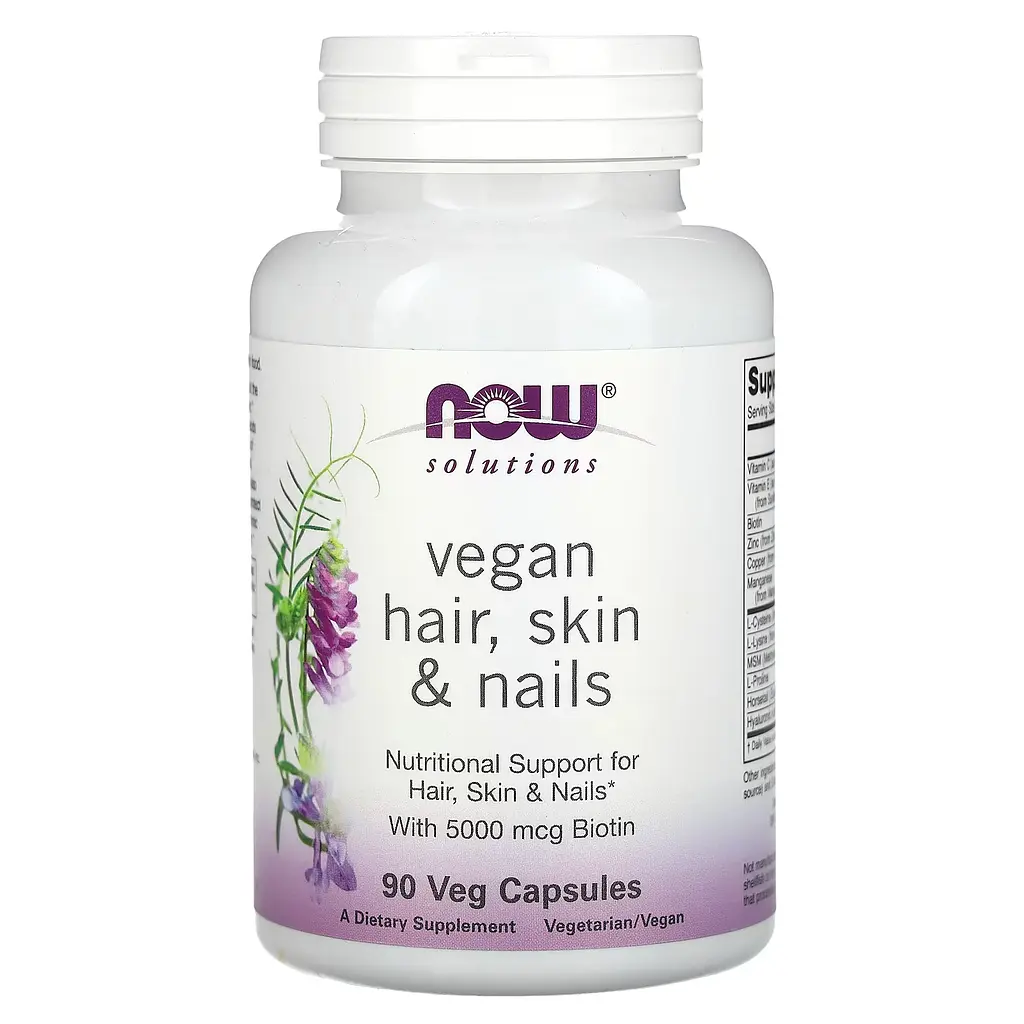 Веганська Добавка для Здоров’я Волосся, Шкіри та Нігтів Vegan Hair, Skin & Nails - 90 вег. капсул
