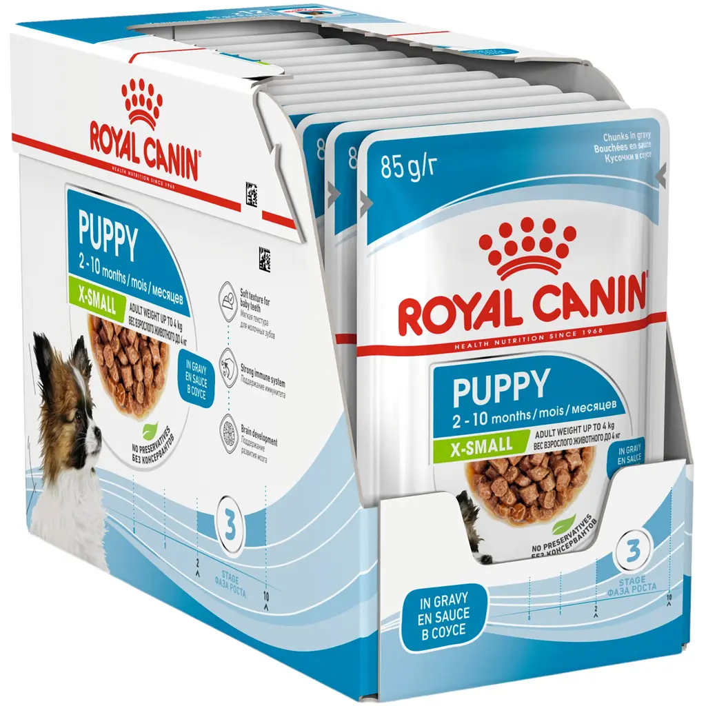 Набор влажный корм для щенков Royal Canin Puppy X-Small для мелких пород 1.02 кг (12 шт. х 85 г) - фото 2