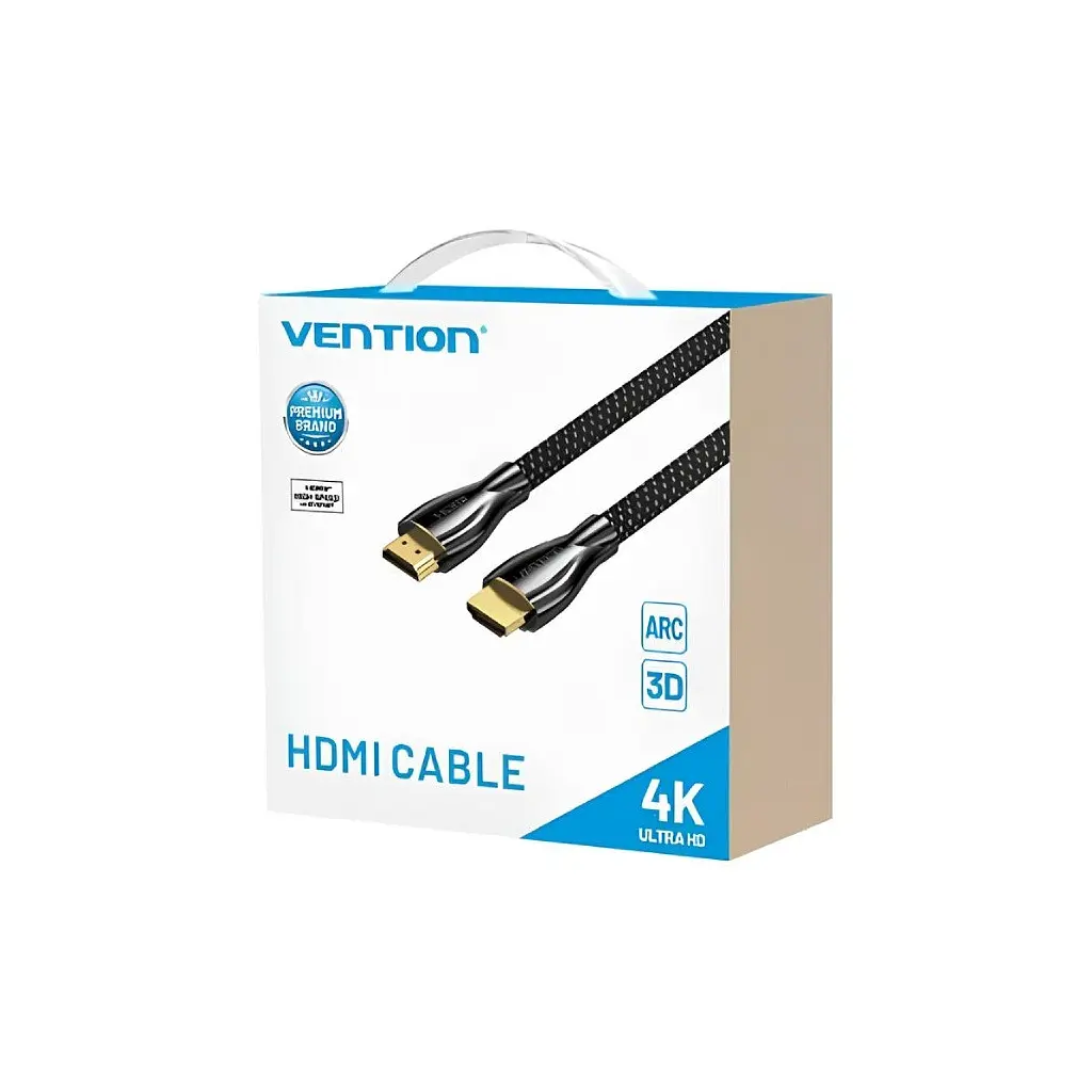 Кабель мультимедійний Vention HDMI M - HDMI M V2.0, 4K 60Hz обплетення цинковий сплав чорний 12 м (ALMBM) - фото 3