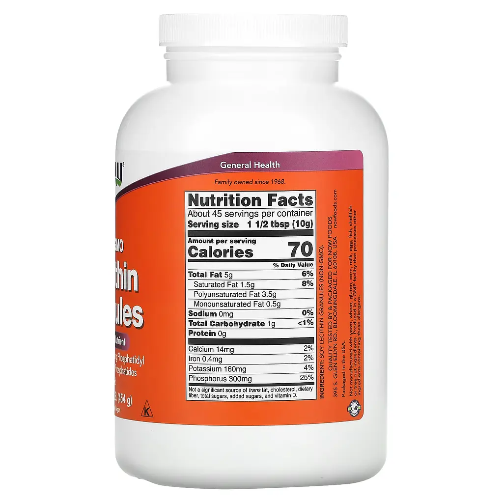 NOW Лецитин у гранулах, Lecithin Granules - 454 г - фото 2