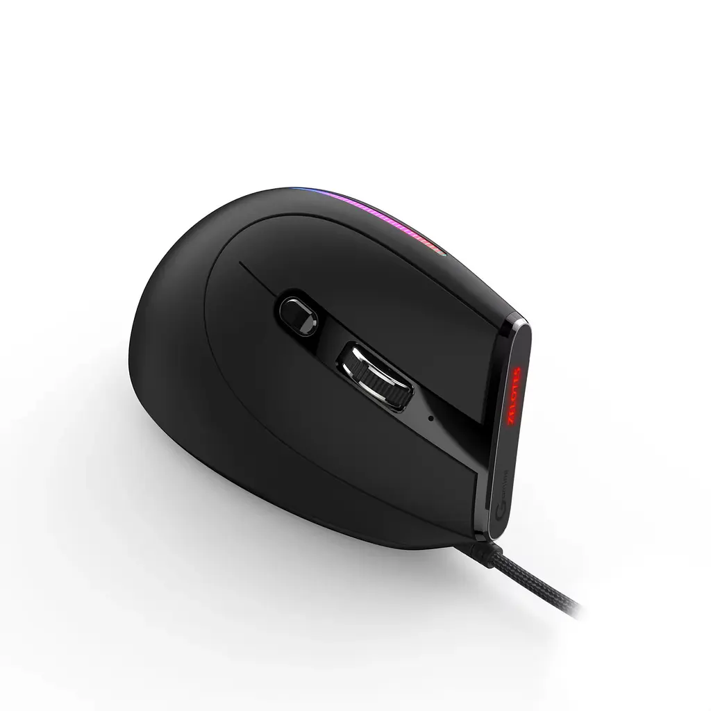 Вертикальная мышь проводная Zelotes T-50 с RGB подсветкой - фото 2