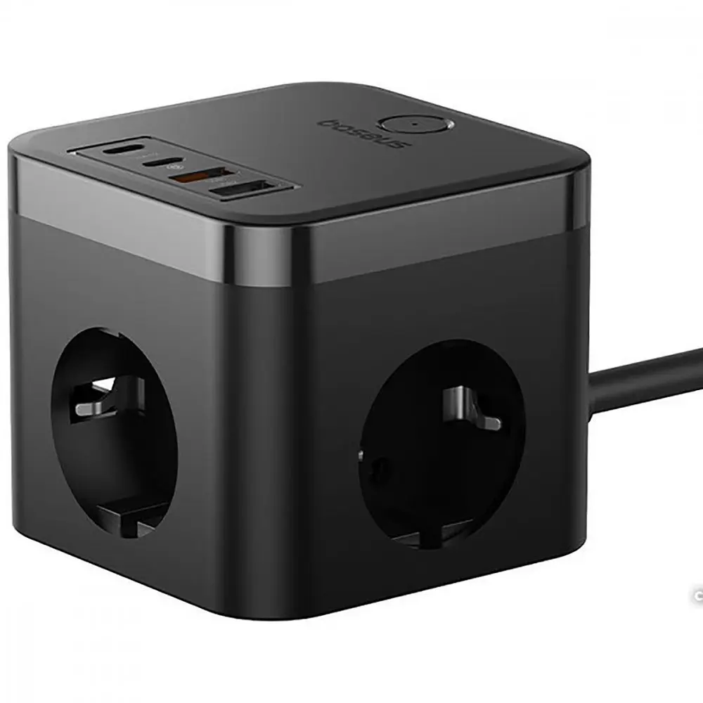 Мережевий фільтр Baseus PowerCombo Cube Power Strip 3xAC+2xUSB+2xType-C 30W (1.5m) - фото 5