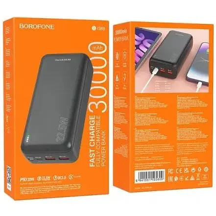 Внешний аккумулятор Borofone BJ38B Power 30000mAh мощностью 22.5W+PD20W черный 6941991105609 - фото 5