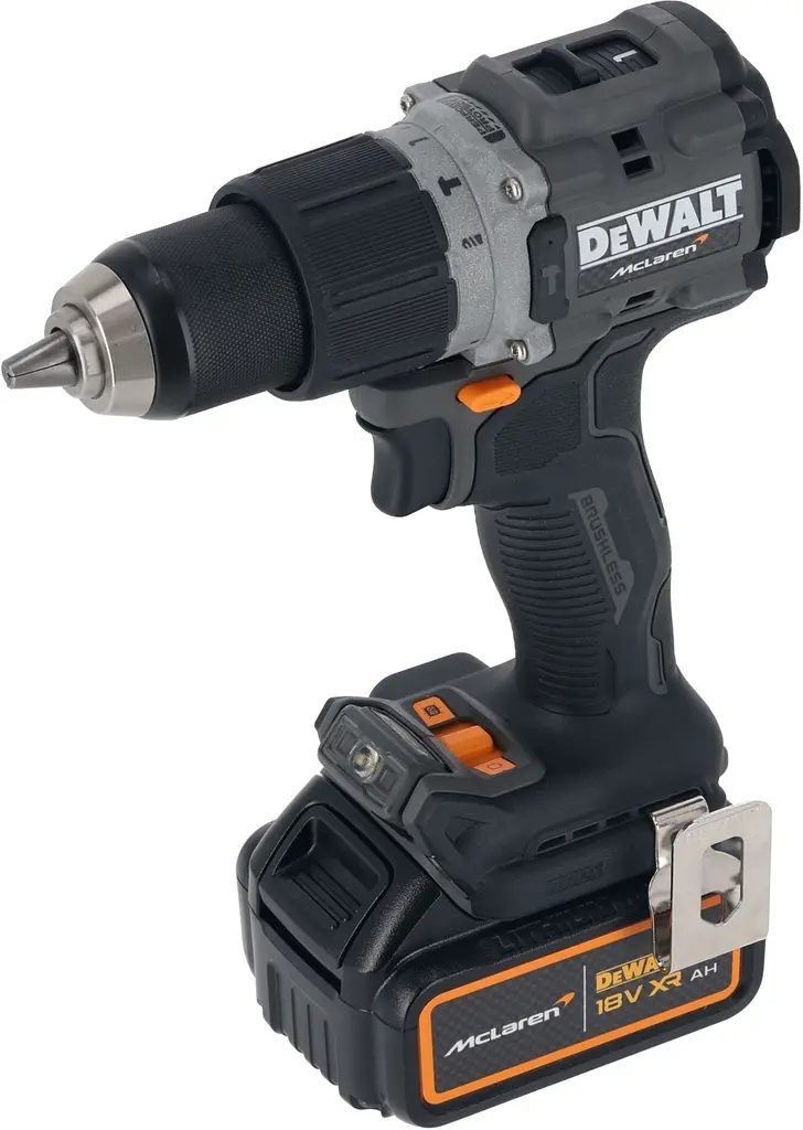 DeWALT Шурупокрут-дриль ударний аккумуляторний DeWALT McLaren F1 TEAM LIMITED EDITION 18В 2х5А·рік 90Нм 0-450·0-1650об/хв кейс ЗП 1.34кг - фото 5