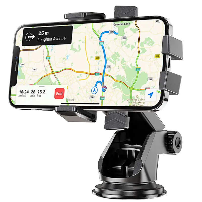 Автодержатель Hoco CA83 David one-button (center console) Black - фото 3