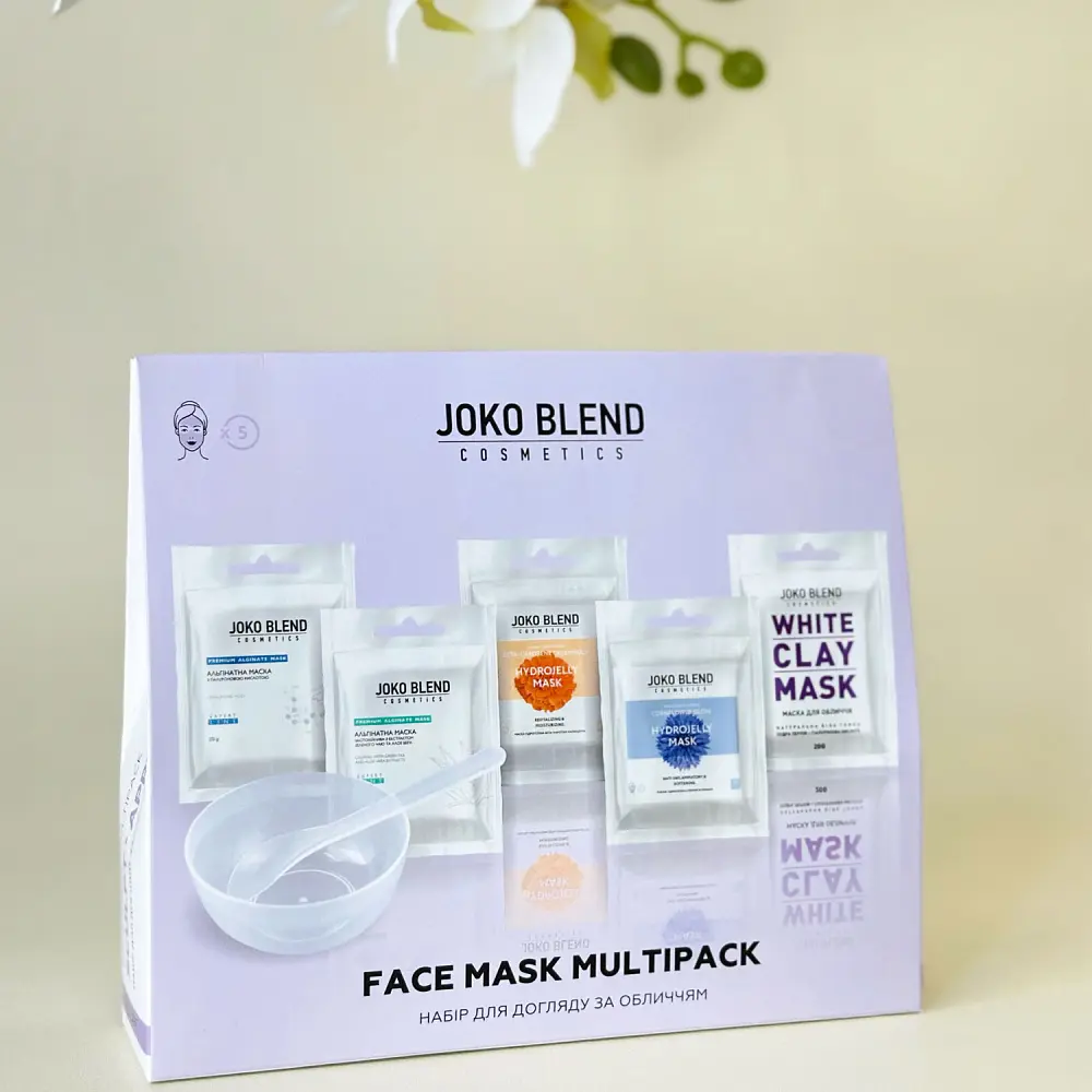 Уцінка. Набір для догляду за обличчям Joko Blend Face Mask Multipack: маска гідрогелева 2 ш. x 20 г + альгінатна маска 2 ш. x 20 г + глиняна маска 20 г   - фото 4