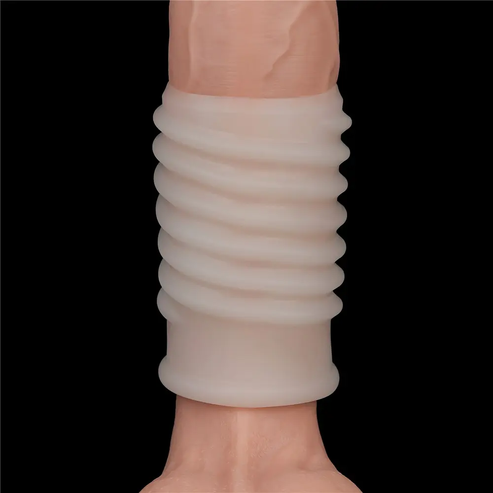 Насадка на пеніс Lovetoy Knights Ring Vibrating Spiral 10 см білий - фото 3