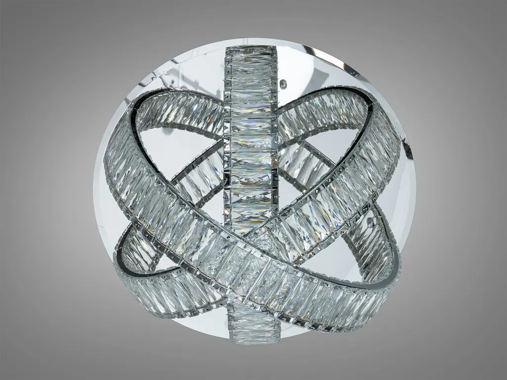 Розкішна стельова кришталева LED-люстра сферичної форми для зали Diasha 578/500CH, 100W, 5500 lm - фото 7