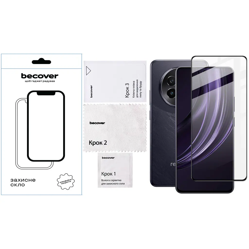 Стекло защитное BeCover Realme 13 Plus 5G Black (712502) - фото 4