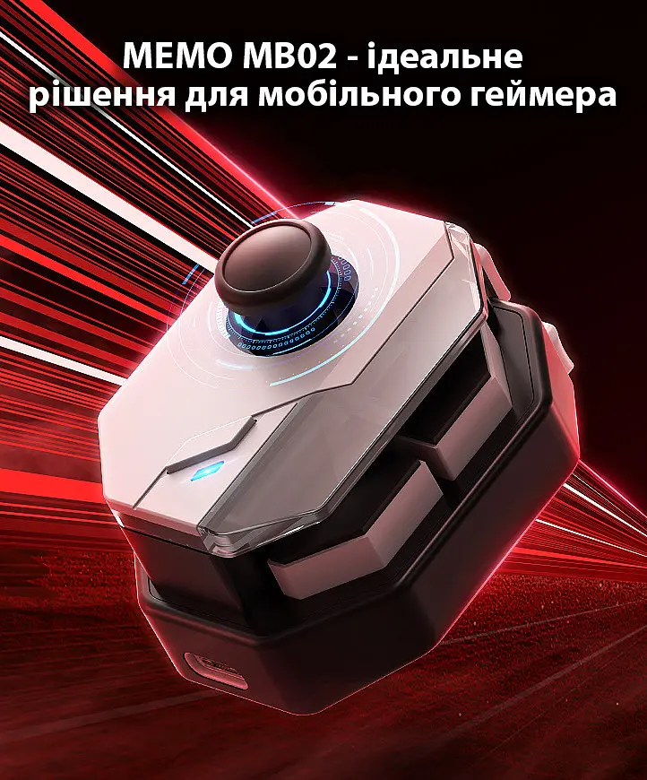 Джойстик для телефону Memo MB02 ігровий контролер тригер Black White (18533) - фото 4