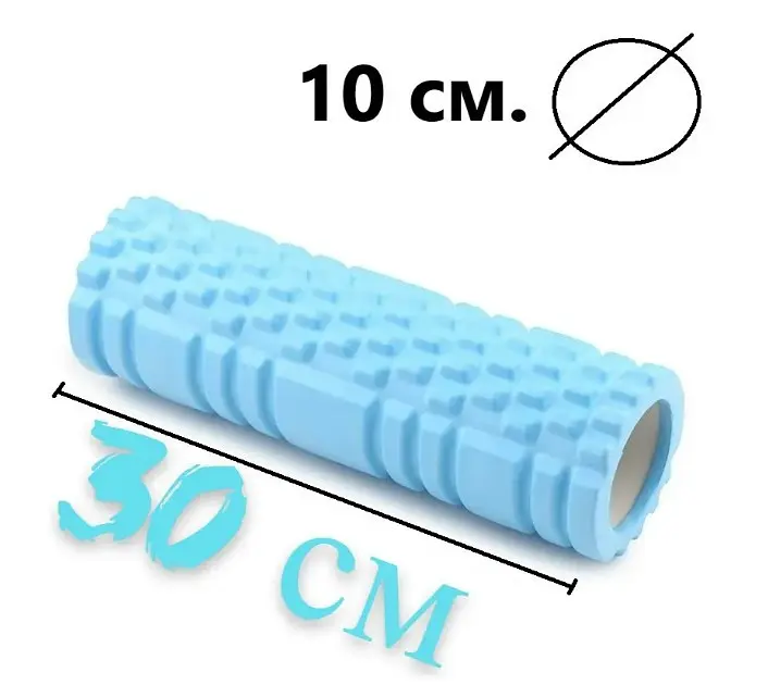 Набір для масажу та йоги PowerPlay PP_4097 (Ролик 30*10 + 2-ва мячі) Blue + гумка 7.5 кг (PP_4097_Blue) - фото 8