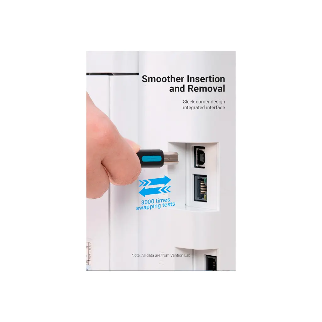 Кабель для принтера USB 2.0 AM/BM 1.5m 480Mbps PVC black Vention (COQBG) - фото 7