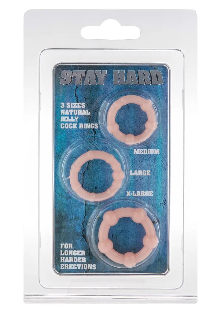 Набір ерекційних кілець Scala Selection Stay Hard - Three Rings, 3 шт (тілесний) - фото 2