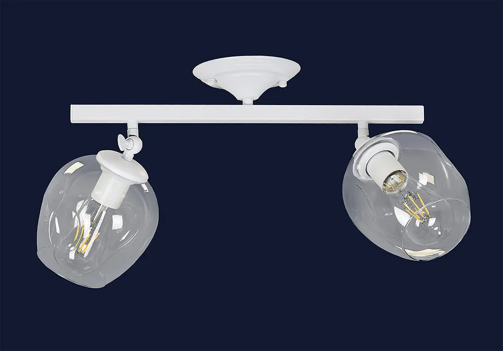 Люстра стельова Levistella 756XPR0231F-2 WH+CL, E27, 2 лампи, білий+прозорий, сучасний стиль для дому - фото 2