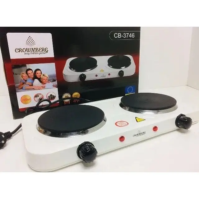 Плита двоконфоркова електрична кухонна Crownberg CB-3746 настільна переносна  - фото 3
