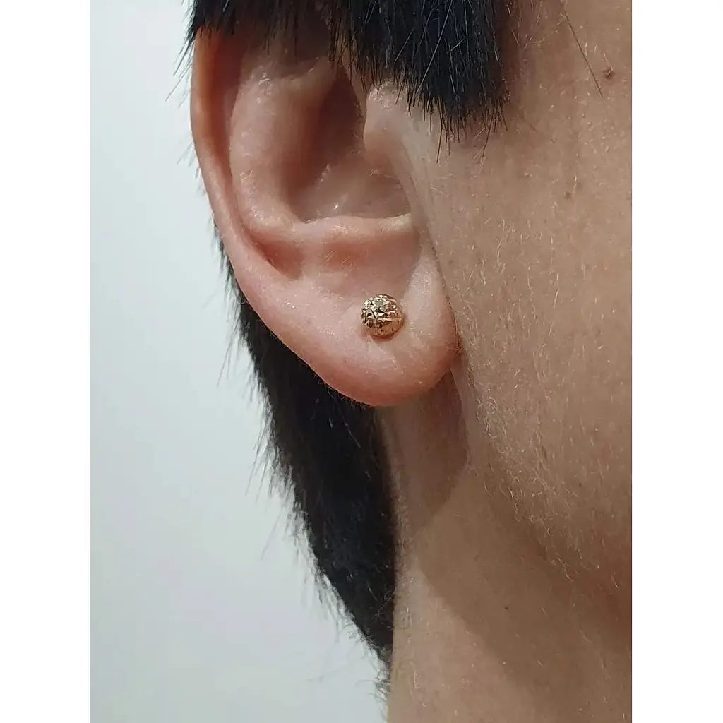 Золотая моносерьга-пуссета Favoritum с алмазной гранью. 210115_5/1_А - фото 2