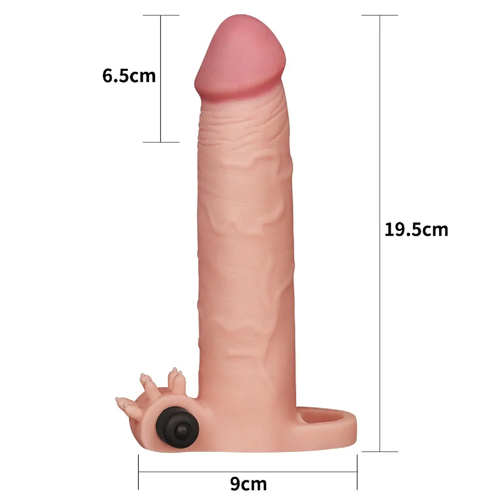 Насадка на пеніс Lovetoy Pleasure X-Tender Flesh Add 3" 19.5 см тілесний - фото 3