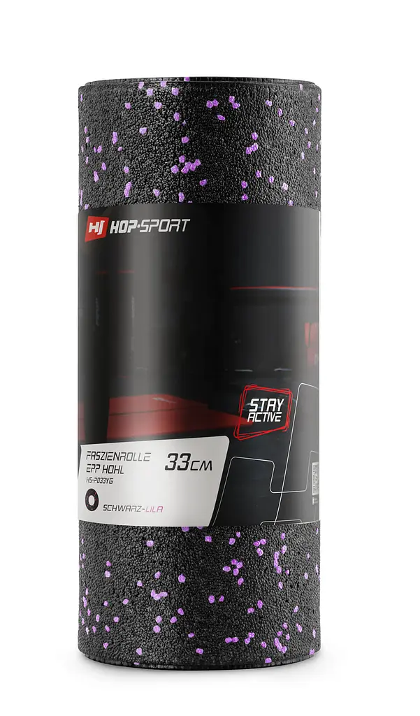 Роллер масажер (валик, ролик) гладкий Hop-Sport EPP 33см HS-P033YG чорно-фіолетовий - фото 3