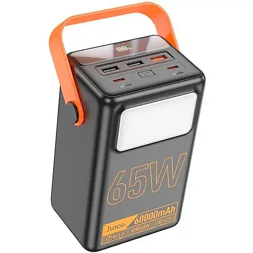 Портативна батарея Power Bank Hoco J110A Powerful PD65W LCD/Lamp 60000mAh Black - фото 4