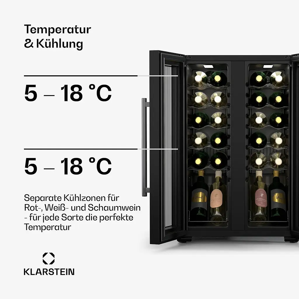 Винный холодильник Klarstein Shiraz 24 2 зоны (10046441) - фото 4
