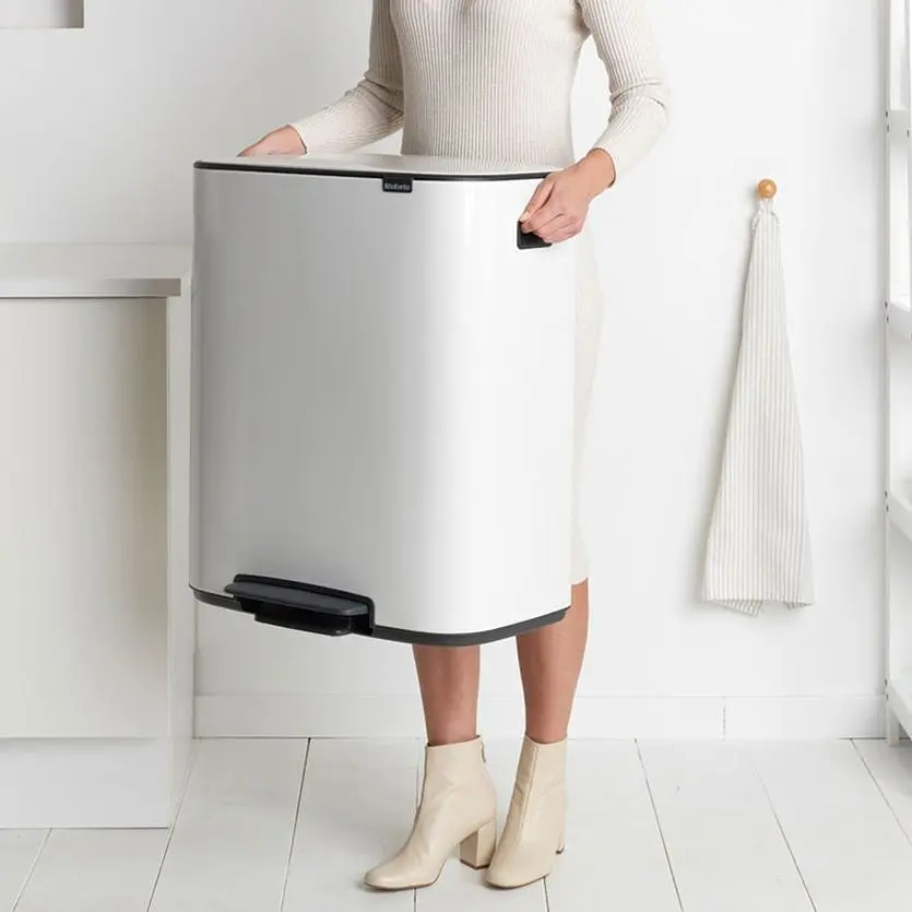 Бак для мусора Brabantia Bo с педалью 2x30 л белый (211447) - фото 6