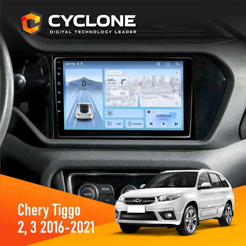Штатна магнітола Chery Tiggo 2, 3 2016-2021 Cyclone C9-012 4x64, DSP, 4G Cyclone (НФ-00008585)