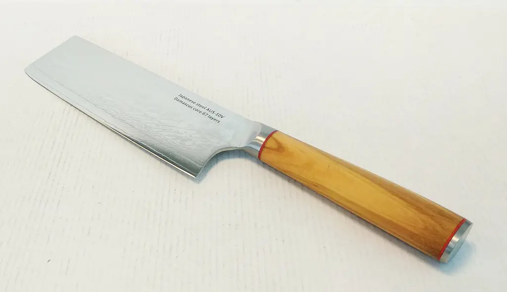 Ніж кухонний-сокир 17 см Damascus DK-OK 4005 AUS-10 дамаська сталь 67 шарів - фото 7