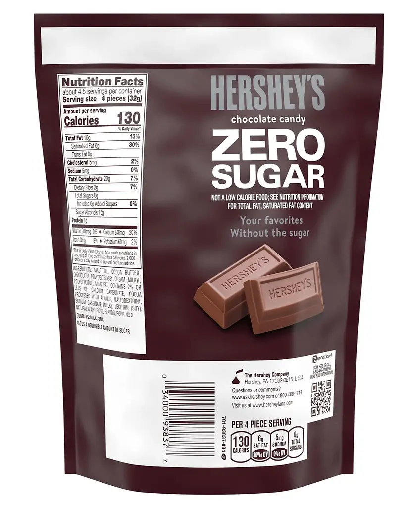 Шоколадні цукерки Hershey's Zero Sugar Chocolate Candy 144г - фото 2