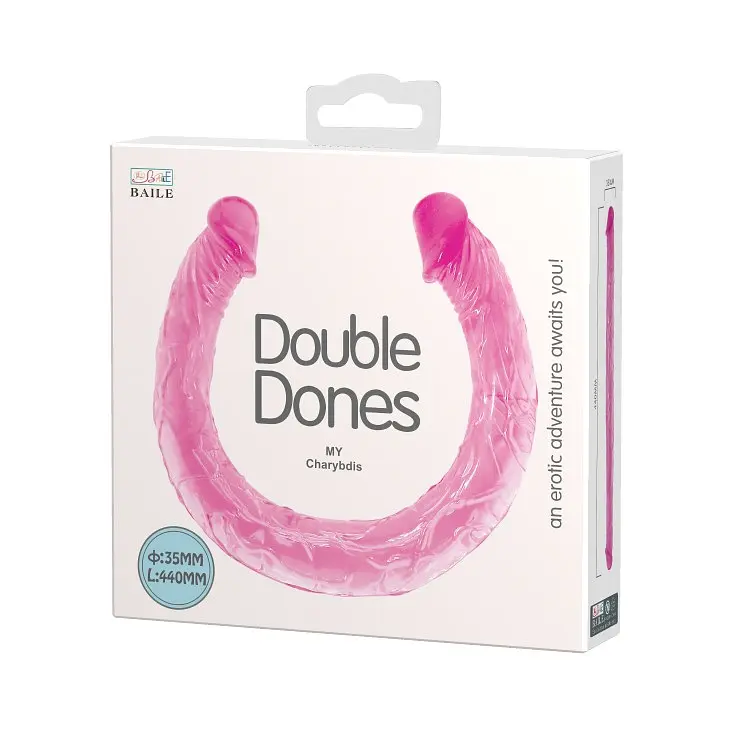 Двосторонній фалоімітатор Baile Double Dong, 44 см (рожевий) - фото 4