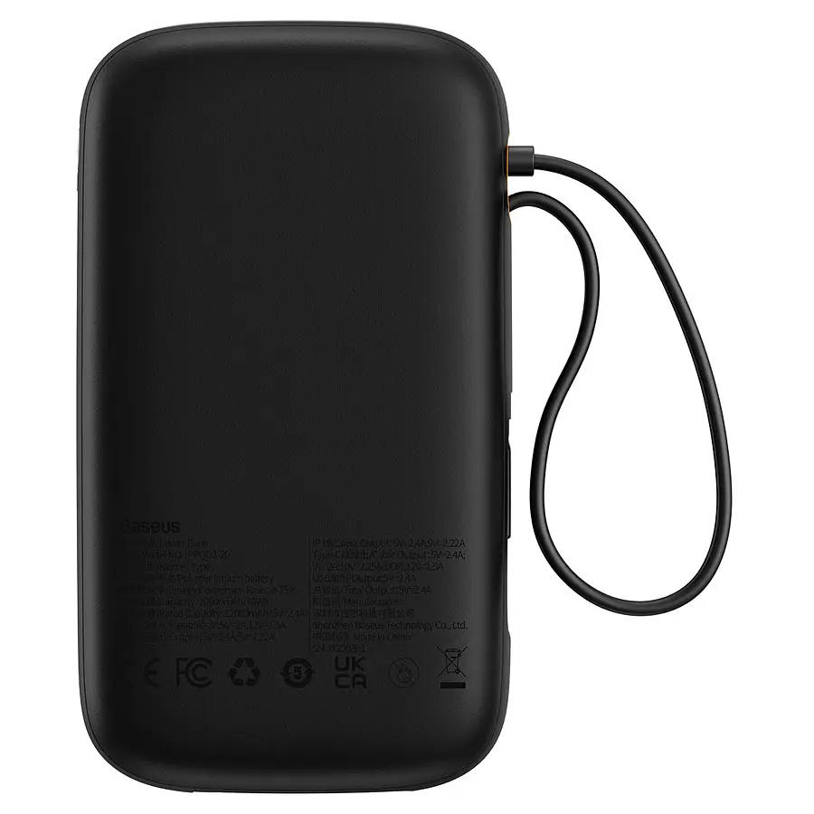 Зовнішній акумулятор Baseus Power Bank QPow2 Dual-Cable 20000mAh 22.5W (P10055000112-B1) Black - фото 4