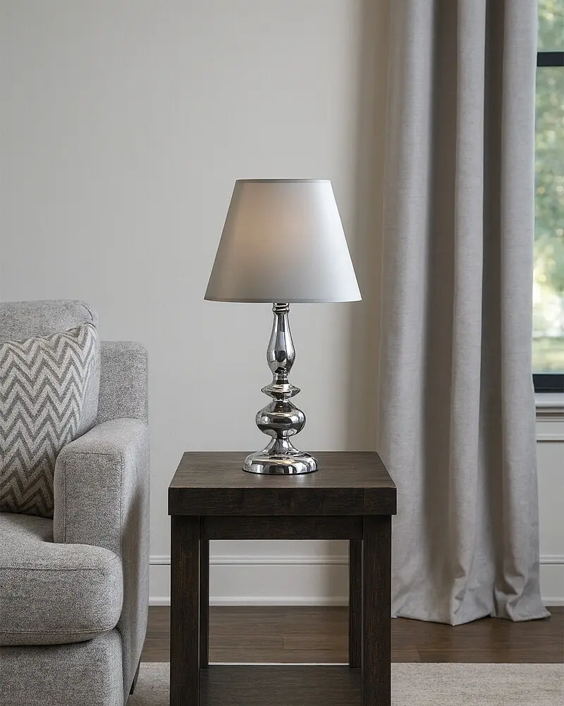 Настільна лампа Edlin PL2417-1T Vanessa E14 1x12W IP20 хром - фото 2