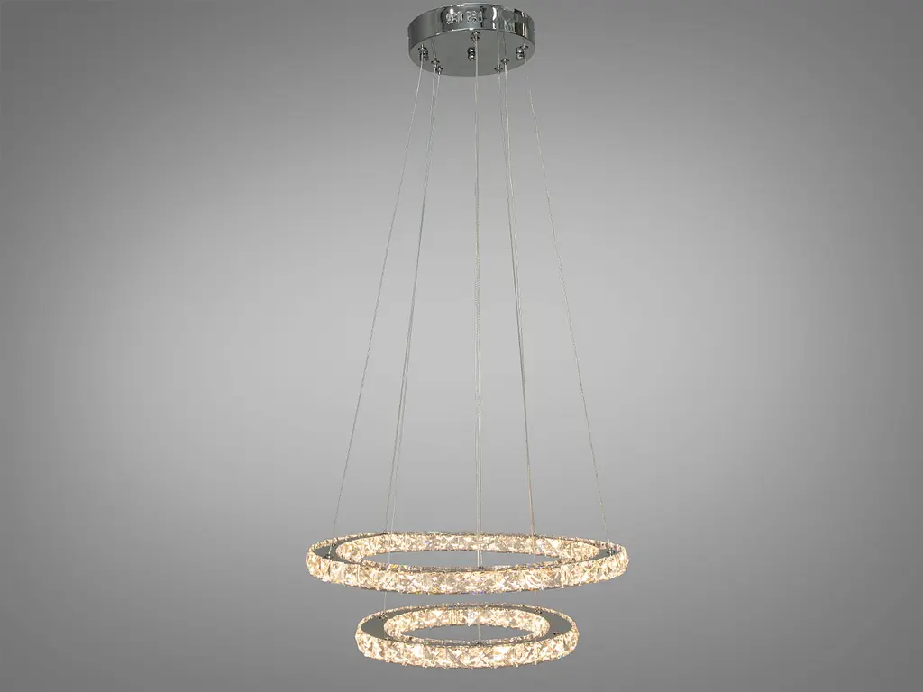 Люстра стельова LED Diasha 7206-6W/480+340HR, 55W, 3025 лм, хром, стильний дизайн для коридору, вітальні, спальні - фото 3