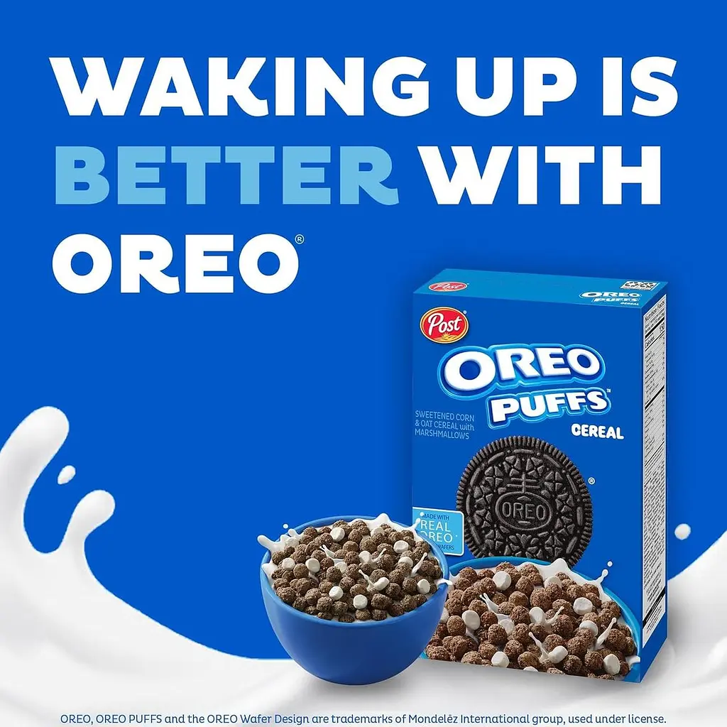 Сухий сніданок Post Oreo Puff Chocolate Breakfast Cereal 283г - фото 5