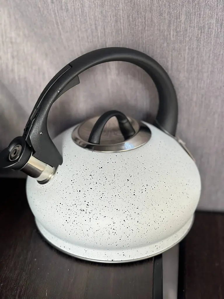 Чайник нержавіюча сталь з мармуровим покриттям Edenberg EB-8812 з капсульним дном зі свистком 3л Білий - фото 3