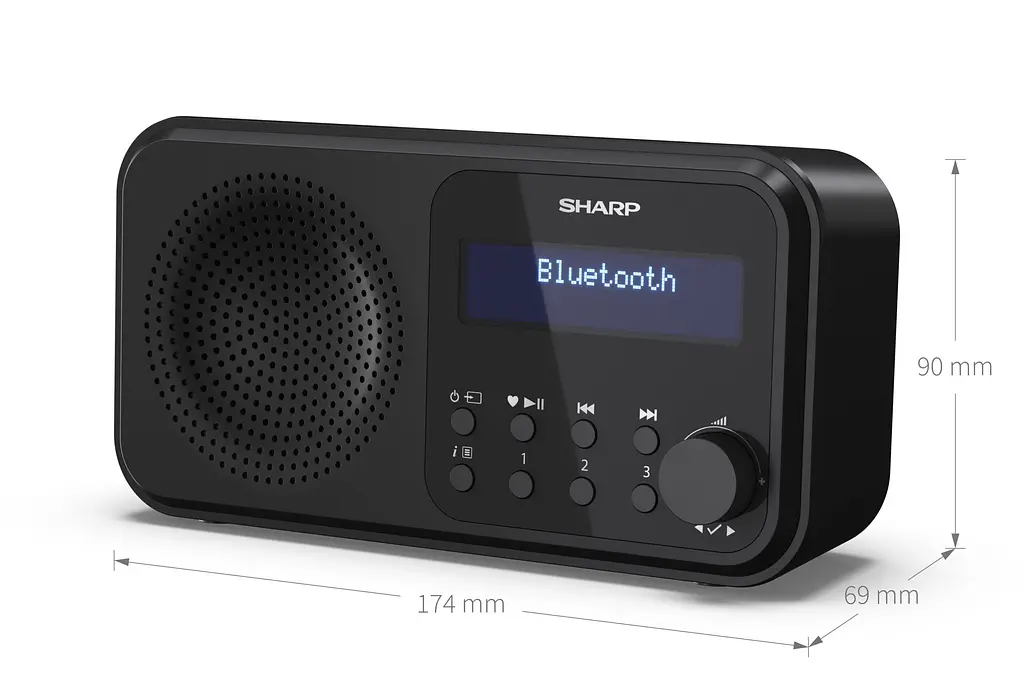 Радіоприймач портативний Sharp DRP420BK Black DAB+, FM, Bluetooth, батарейки, мережа - фото 7