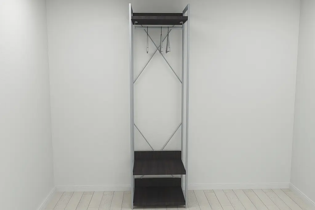 Шафа Гардероб Уні секція 1 серії Конект Ferrum-decor 220x60x50см Сірий метал ДСП Венге Магія 32 мм (FRD-104504) - фото 2