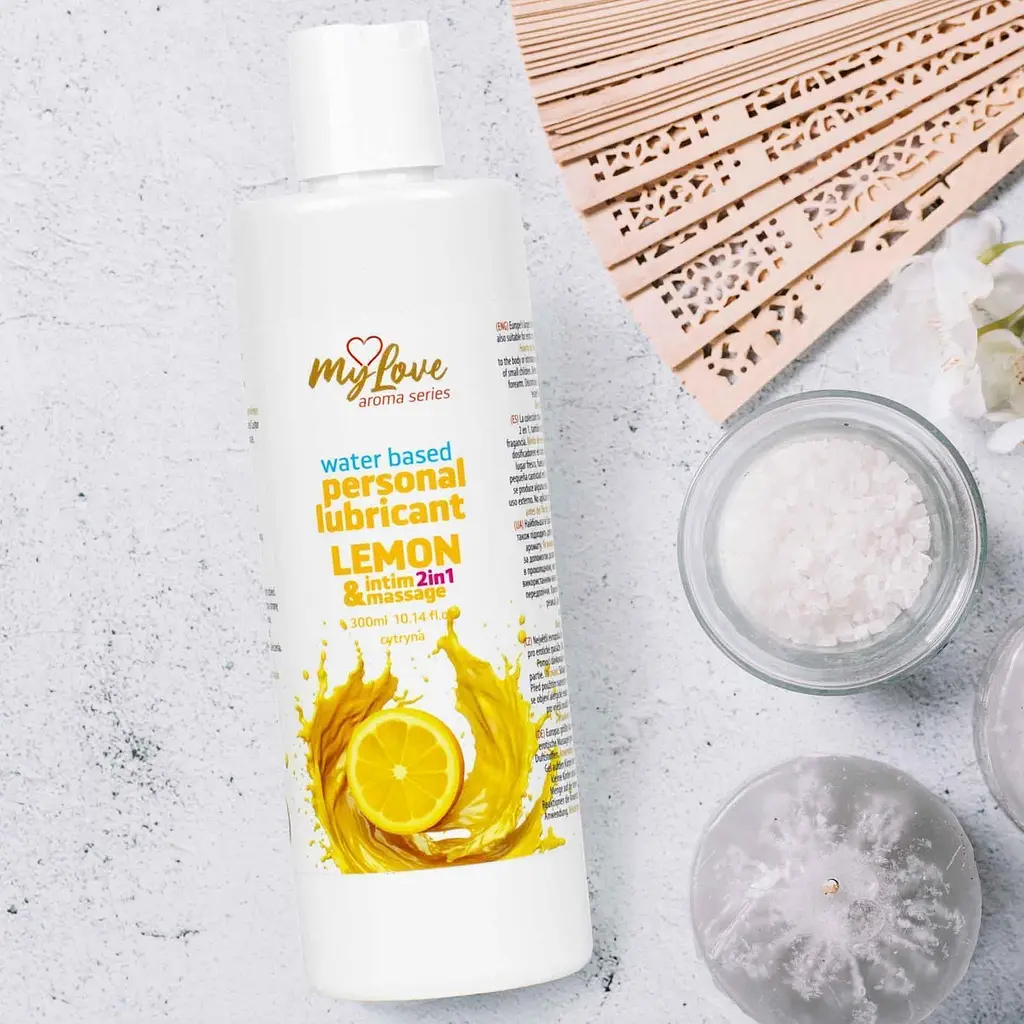 Лубрикант MyLove Aroma Series IntimMassage 2in1 Lemon, 300 мл - фото 4