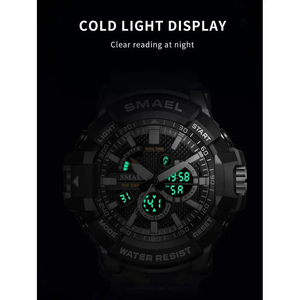 Годинник наручний чоловічий Smael 8027 Army Green (15182) - фото 2