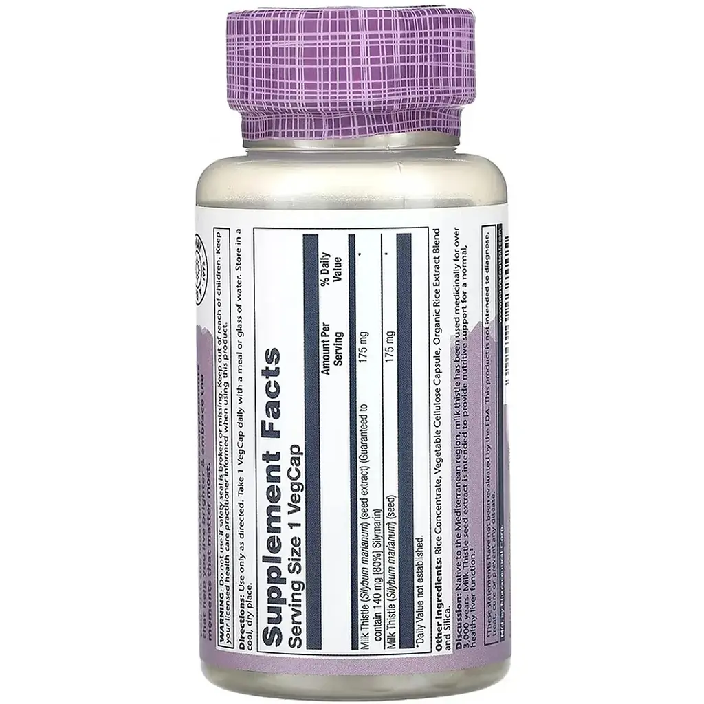 Екстракт насіння розторопші Solaray Milk Thistle Seed Extract 175 мг 60 веганських капсул - фото 2
