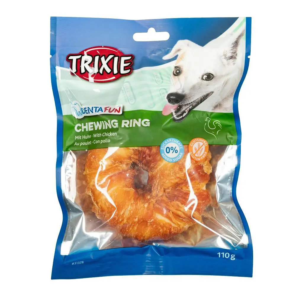 Ласощі для собак Trixie Кольцо для чистки зубів з куркою Denta Fun 10 см 110 г