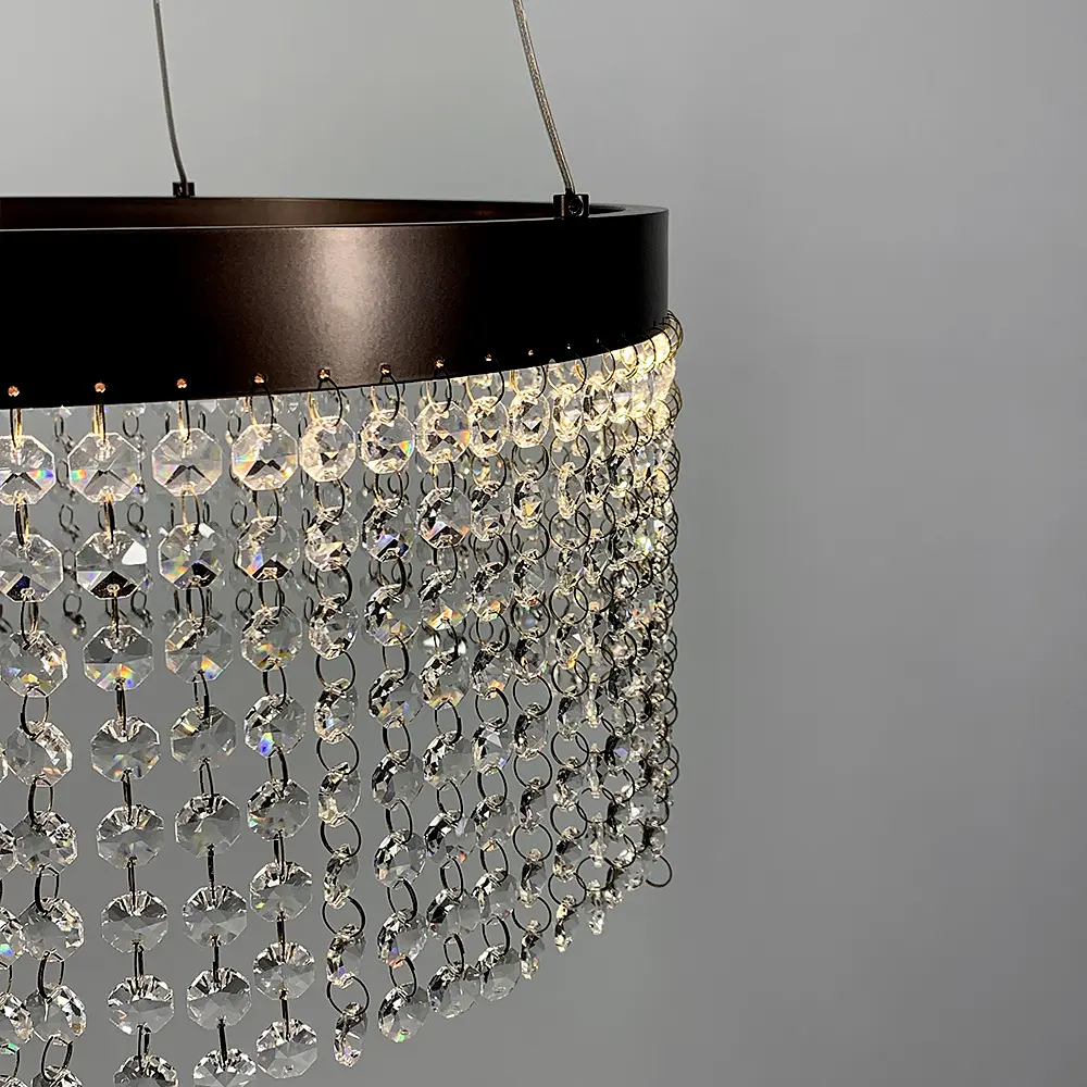 Невероятная хрустальная люстра с бронзовой обводкой h35 Line.F Диаметр 40см - фото 4