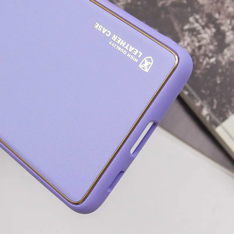 Шкіряний чохол Xshield для Samsung Galaxy S21 Ultra Бузковий / Dasheen - фото 6