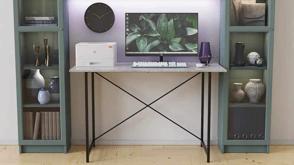 Стіл письмовий Line Лайт Ferrum-decor 750x1000x600 Чорний метал ДСП Бетон 16 мм (FRD-104849) - фото 2