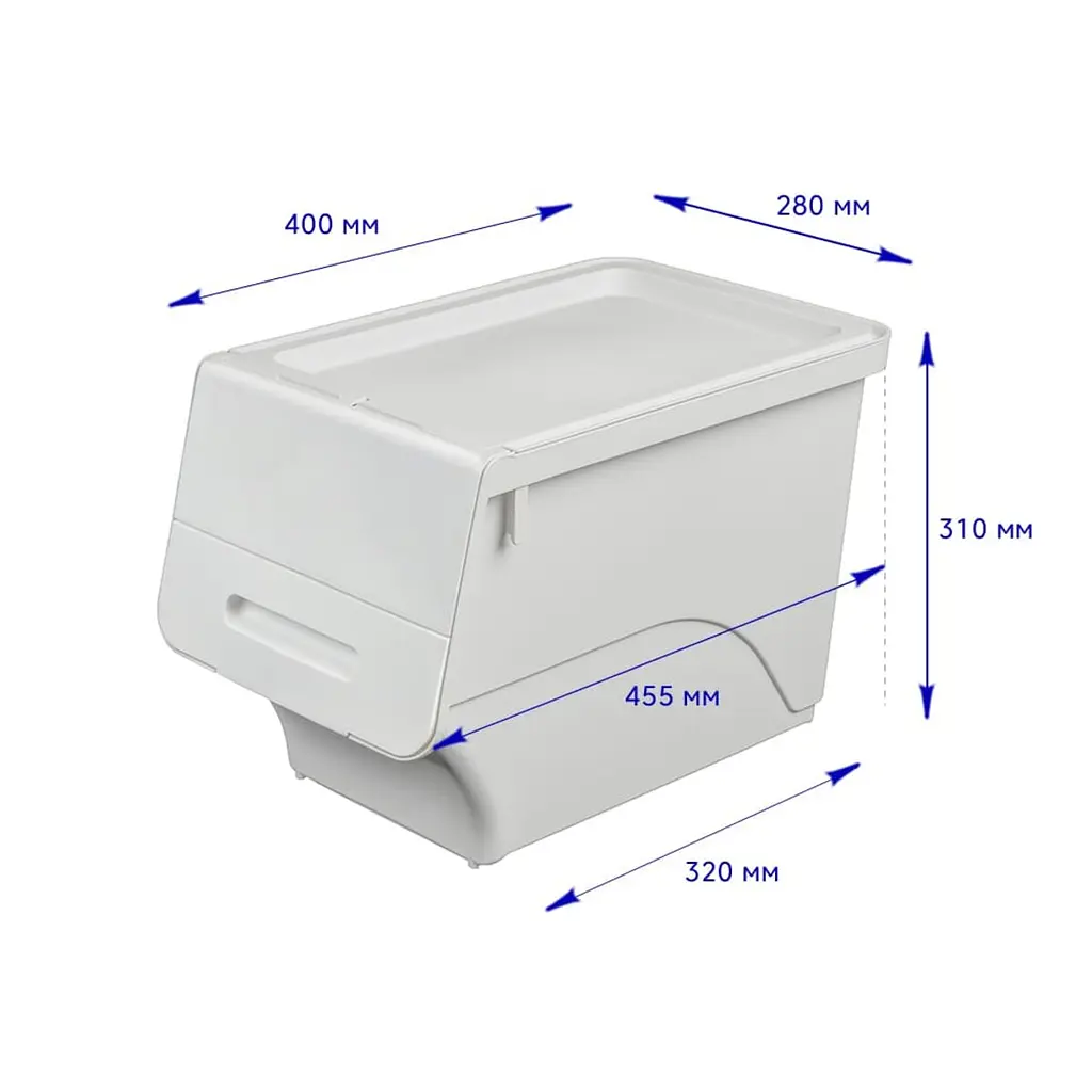 Білий контейнер для зберігання 45.5x28.5x31cm SW-00002421 - фото 2