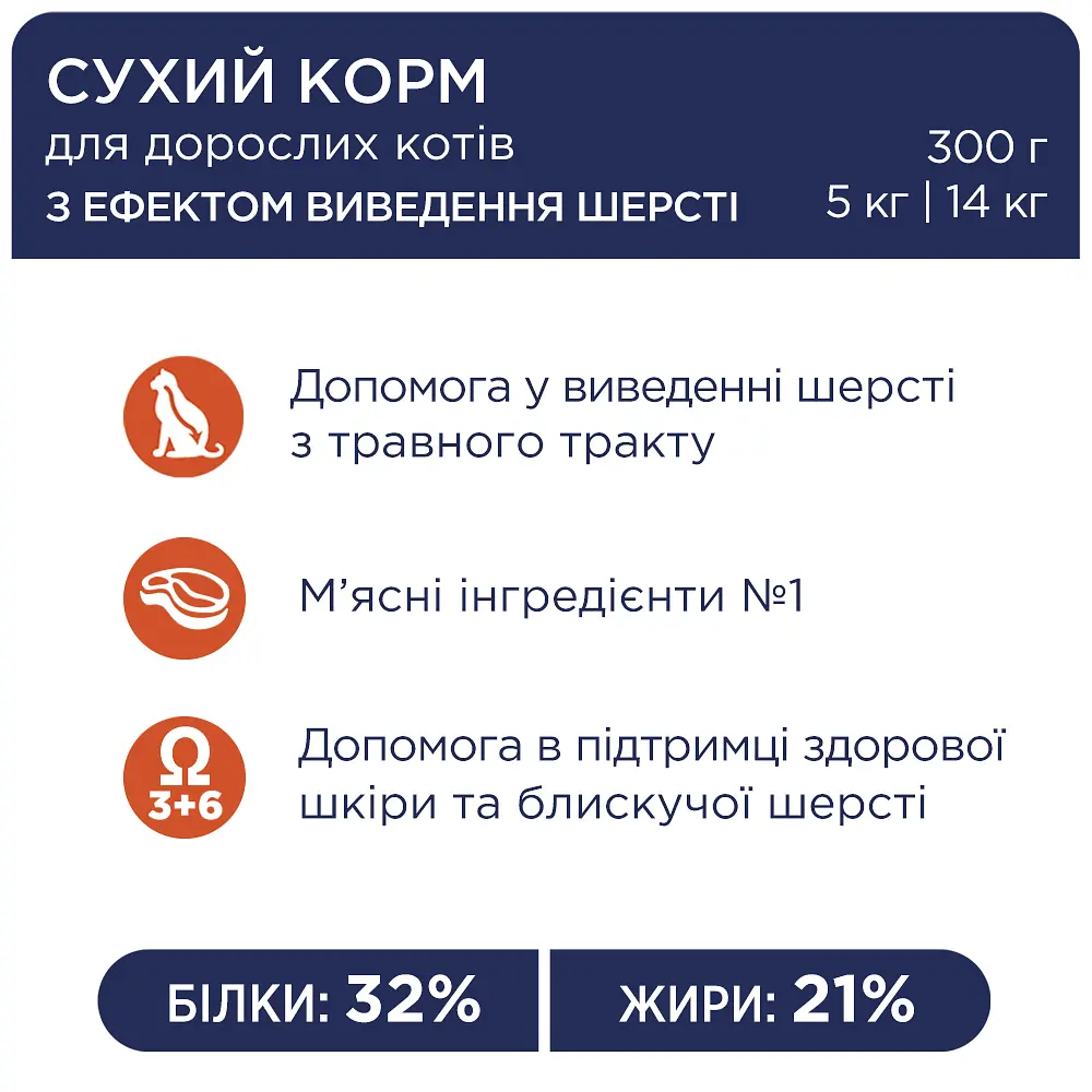Сухой корм для кошек Club 4 Paws Premium с эффектом выведения шерсти из пищеварительного тракта 14 кг (B4630101) - фото 2