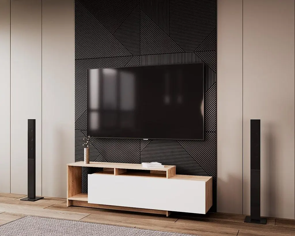 Стінка у вітальню Doros U2 Дуб Сонома Білий ДСП 160х38х48 см (41510018) - фото 7