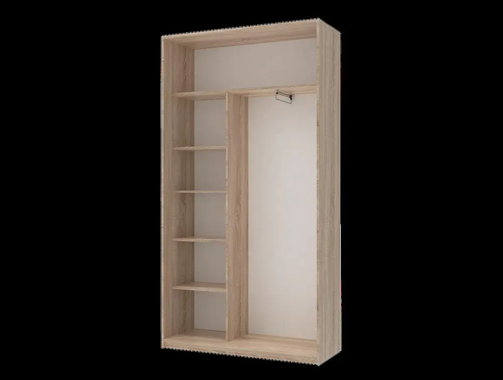 Шафа купе Doros Сіті Лайт Дуб Cонома 2 Дзеркала 120х45х225 (44900068) - фото 3